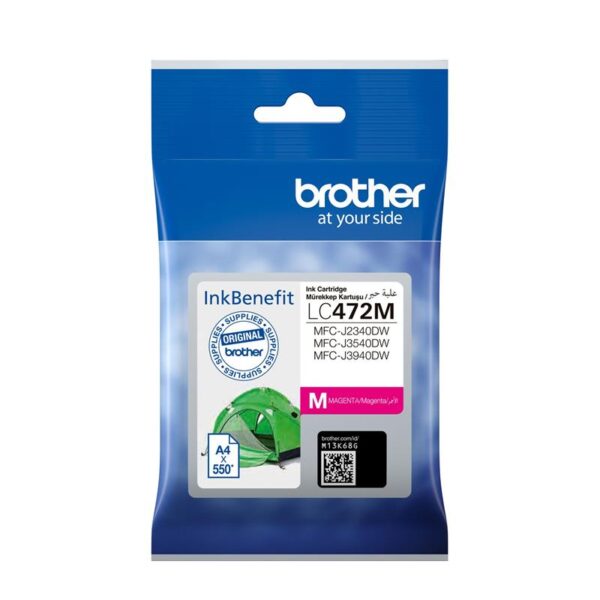 Brother LC472M Magenta Kırmızı 550 Sayfa Kartuş MFC-J2340-J3540-J3940