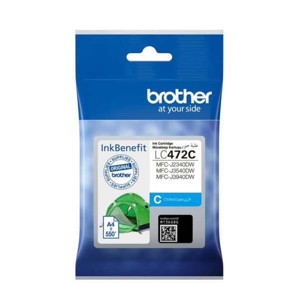 Brother LC472C Cyan Mavi 550 Sayfa Kartuş MFC-J2340-J3540-J3940