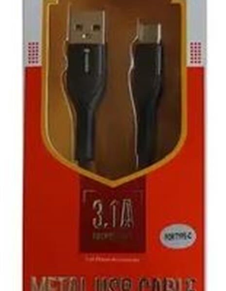 Megatech 3.1A A Örgülü Serisi Usb to Type-c 1mt  Data Kablosu Siyah