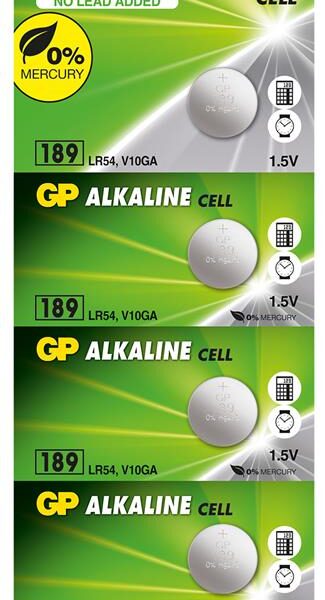 GP GP189-C5 LR54 AG10-LR1130 Alkalin Düğme Pil 5'li Paket