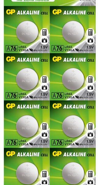 GP GPA76-2C10 LR44 AG13 Alkalin Düğme Pil 10'lu Paket 