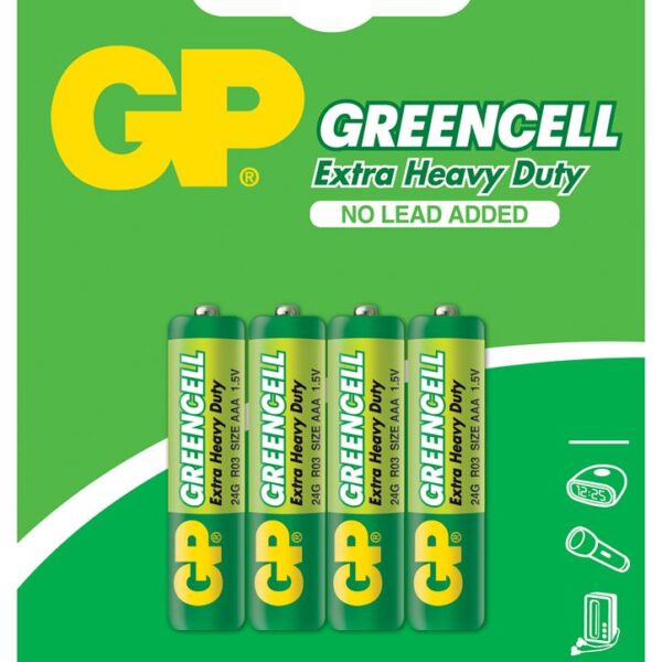 GP Greencel R03 AAA Boy İnce Çinko Kalem Pil 4'lü Paket GP24G-U4