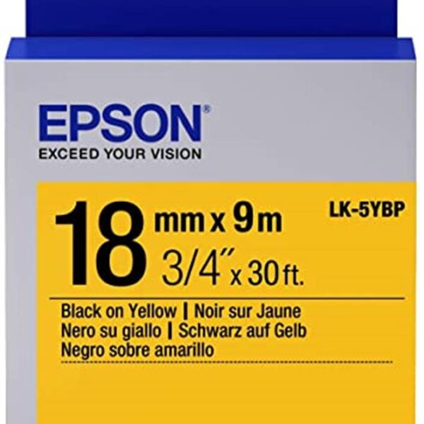 Epson LK-5YBP Pastel Sarı Üzeri Siyah 18mm 9metre
