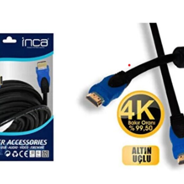 Inca IMHD-150T 15mt 4K 1,4 V 3 D Altın Uçlu Hdmı To Hdmı Kablo (99,5 Bakır)