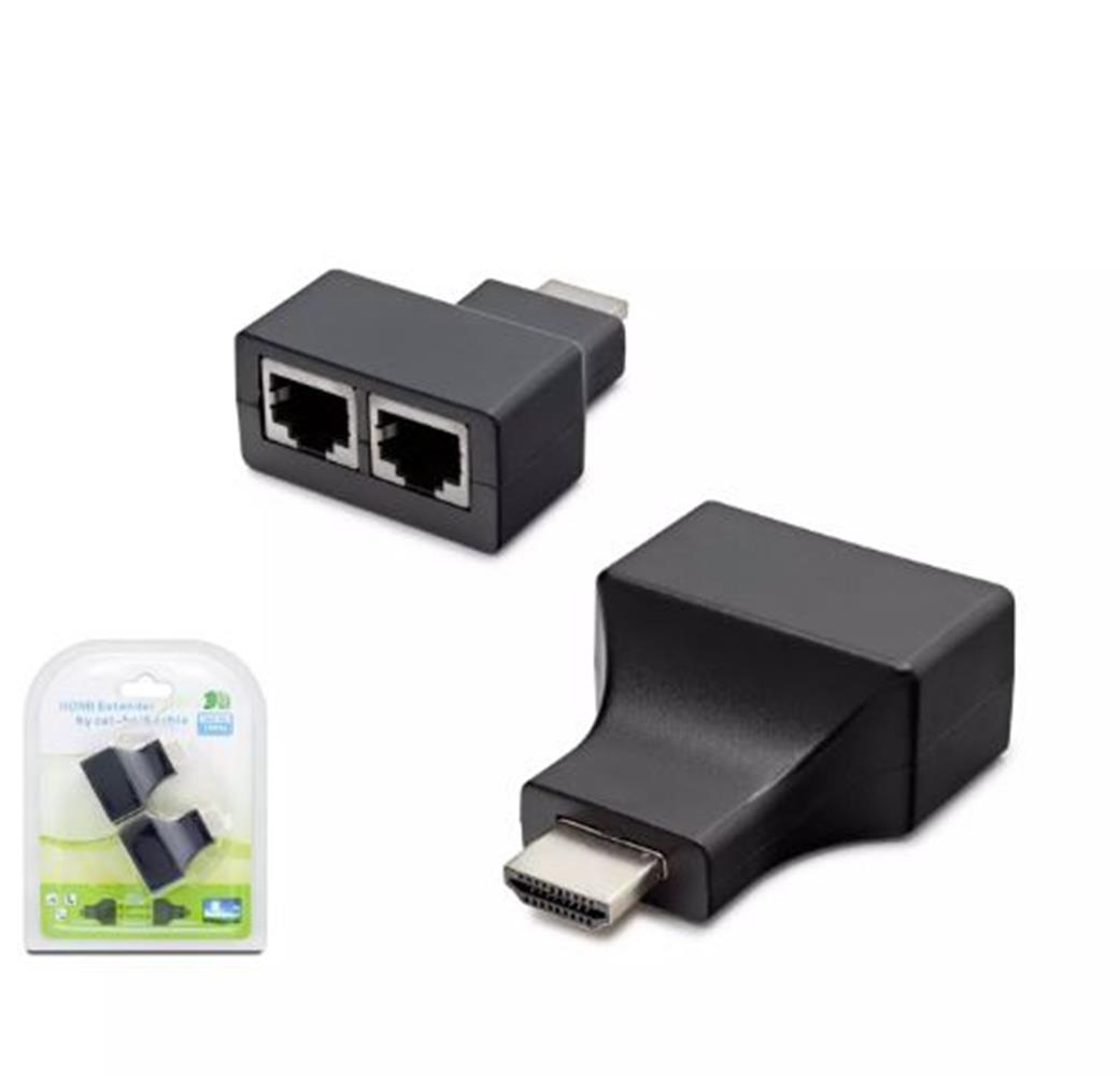 114901 HADRON HDX1298 30M HDMI EXTENDER BY CAT5-6 SİYAH - Görsel 1
