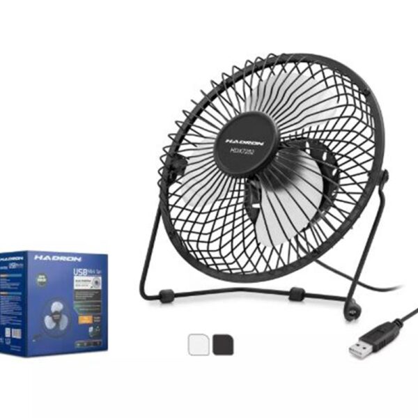 HADRON HDX7252 SİYAH VANTİLATÖR USB METAL18CM
