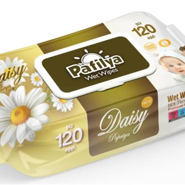 Pafilya Papatya Islak Mendil 120 li (Alcohol Free- Paraben Free) Premium Quality(çiçekli)