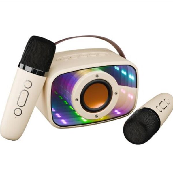 Mikado MD-57BT Endless 5W Bej TF + USB + AUX + BT Destekli 2 Wireless Karaoke Mikrofon 1200mAh