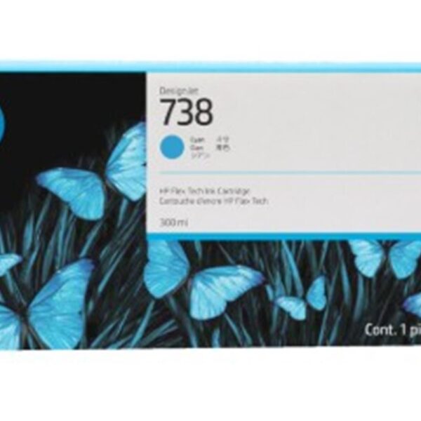 HP 738 Cyan Mavi 300ML Plotter Kartuşu 676M6A