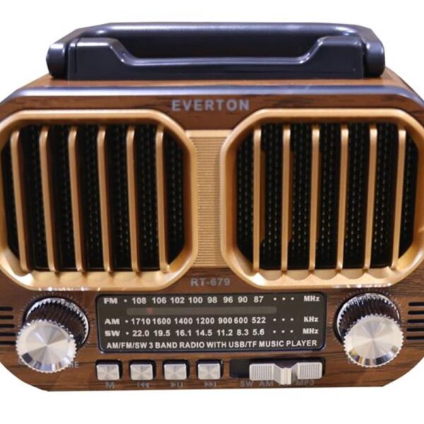 Everton RT-679  Bluetooth-USB-SD-FM Şarjlı Solarlı  Nostaljik Radyo