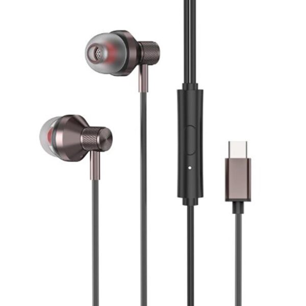 S-link SL-TPK03 TypeC Telefon Uyumlu Metal Siyah Kulak İçi Mikrofonlu Kulaklık