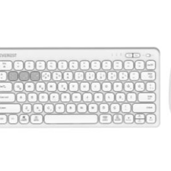 Everest  KM-BT903 Beyaz 3in1 3 BT + 2.4  İnce Q 4 Cihaz Bağlantılı Kablosuz Klavye + Mouse Set