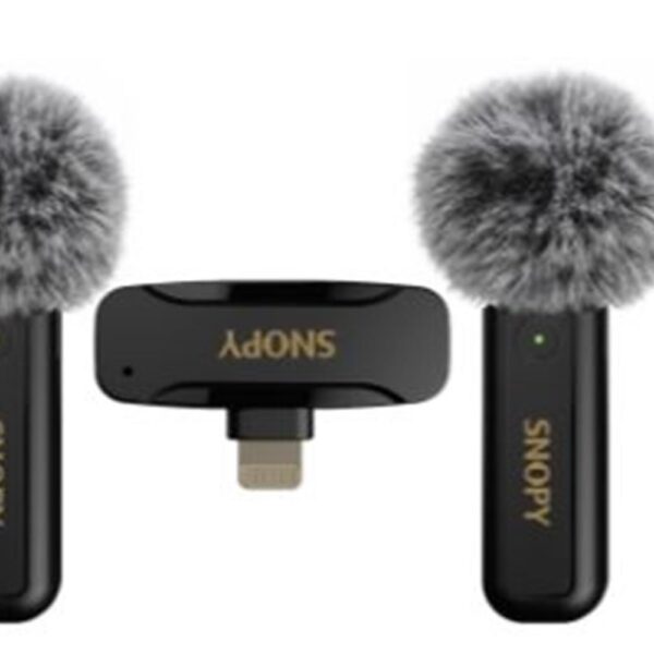 Snopy SN-MW80 Siyah 2 Mikrofonlu Kablosuz Lightning Yaka Mikrofonu