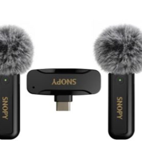 Snopy SN-MW80 Siyah 2 Mikrofonlu Kablosuz Type-c Yaka Mikrofonu