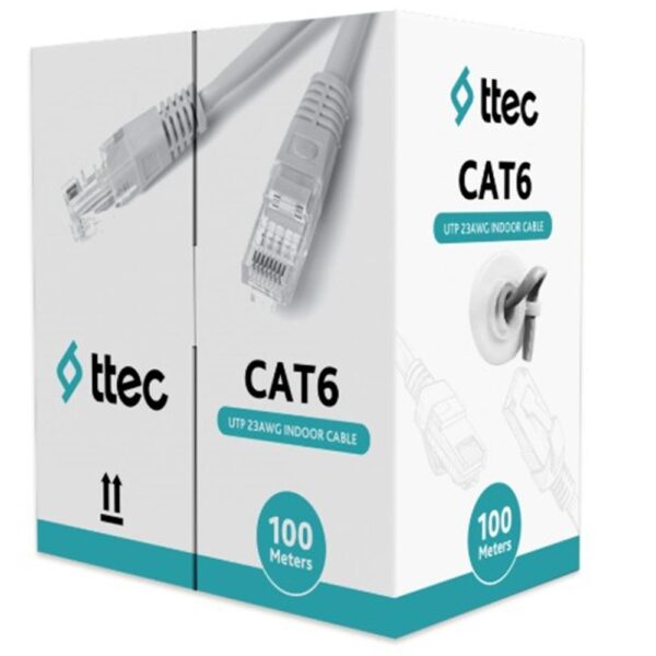 Ttec KBL-CAT6-23CCA-IN100G İç Mekan PVC Gri 100 metre Kablo