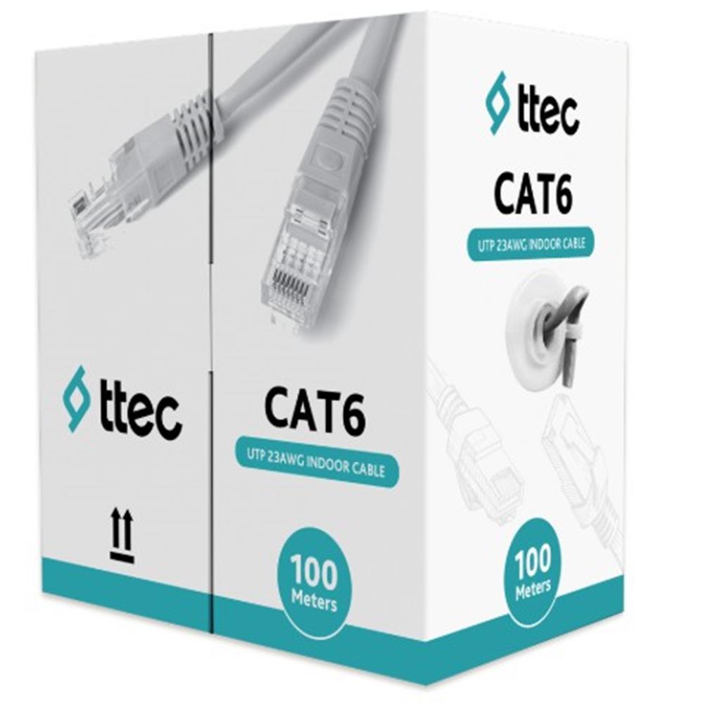 120644 Ttec KBL-CAT6-23CCA-IN100G İç Mekan PVC Gri 100 metre Kablo - Görsel 1