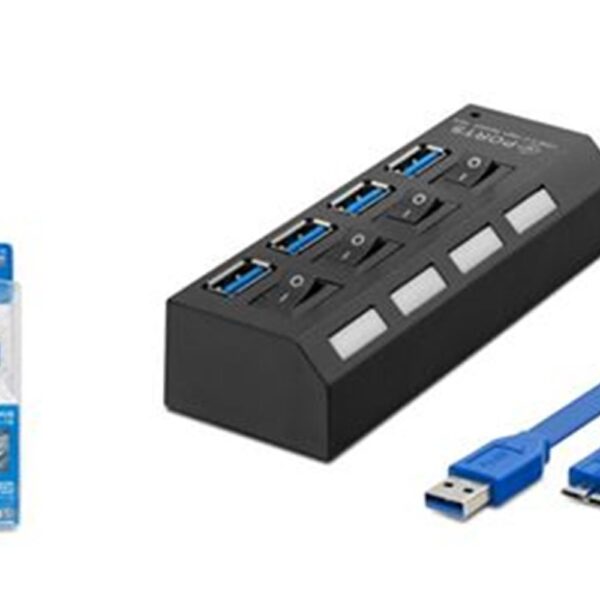 Hadron Hdx7023 Usb3.0 Hub Anahtarlı 4 Port 0,5m Siyah
