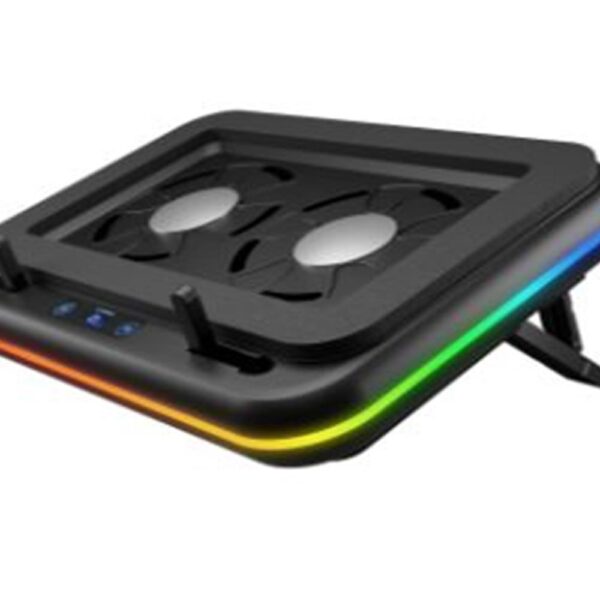 Rampage S55 Angel Siyah 5 Mod RGB 120-120mm 2 Fanlı 14-17 Led Ekranlı Notebook Soğutucu Stand