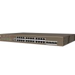 Tenda TEG5328P-24-410W 24 Port Poe+ 10-100-1000 Switch 4 Port SFP L3 Çelik Kasa Rack Mount