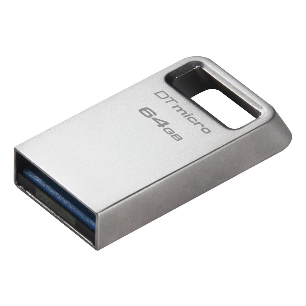 100832 Kingston Dtmc3g2-64gb Datatraveler Micro 200mb-s Metal Usb 3.2 Gen 1 Flash Bellek - Görsel 1