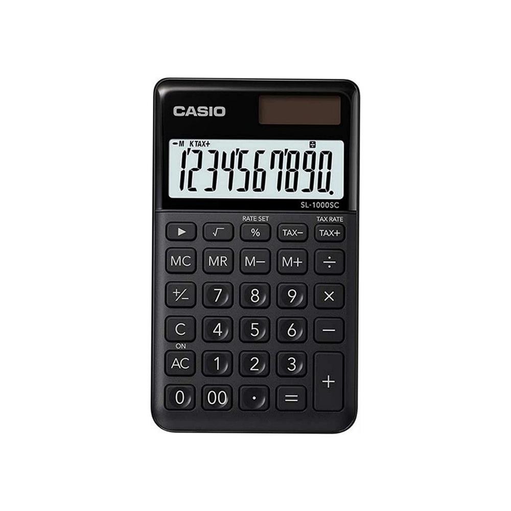 102265-1 Casio Sl-1000sc-bk Cep Tipi 10 Hane Siyah Hesap Makinesi - Görsel 1