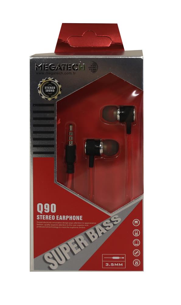 102742-1 Megatech Q90 Kırmızı Mikrofonlu Kulaklık - Görsel 1