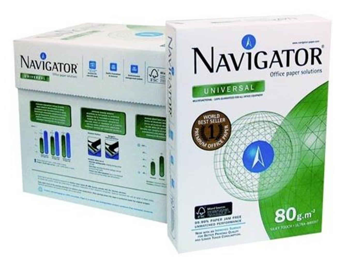 10455-1 Navigator A4 Fotokopi Kağıdı 80gr-500 Lü 1 Koli=5 Paket 1 Palet = 225 Paket - Görsel 1