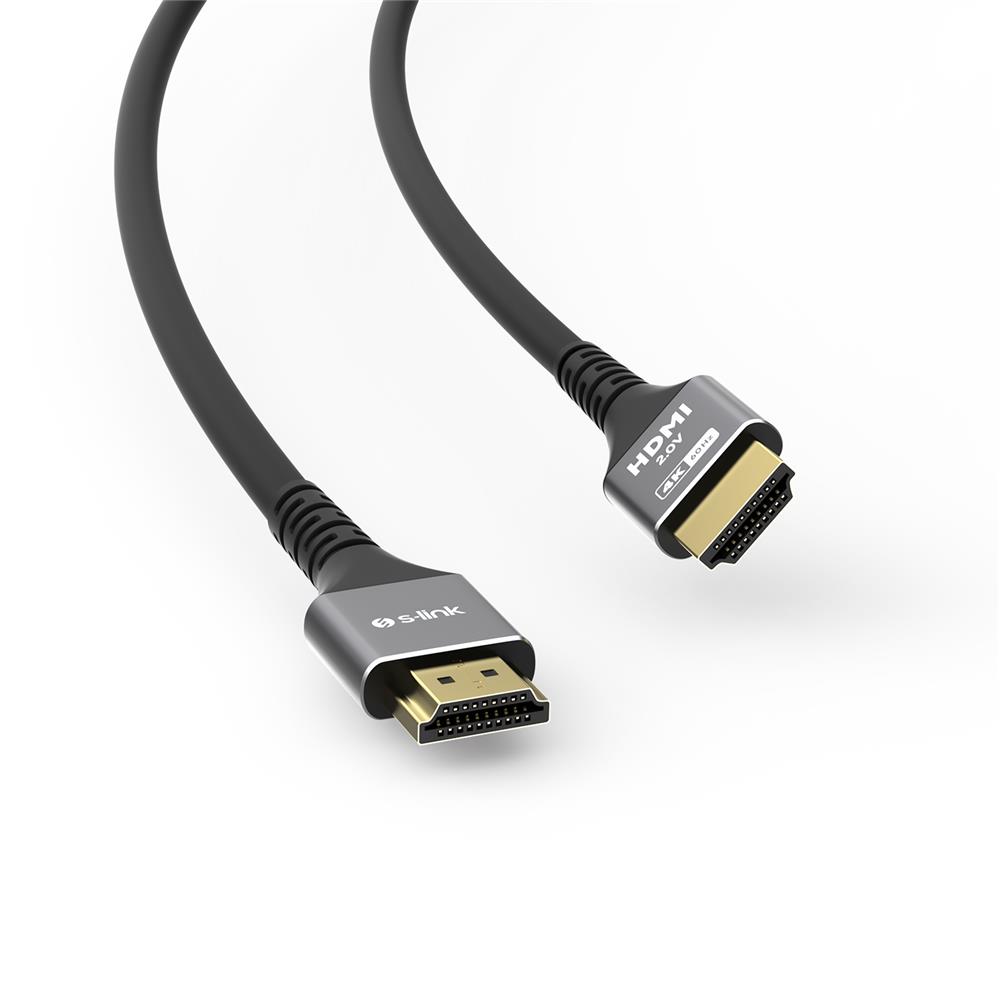 104646-1 S-link SLX-HD4K05 19+1 HDMI to HDMI 5mt Metal v2.0 4K (4096-2160) 60Hz Kablo - Görsel 1