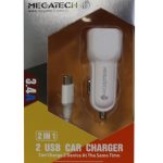 Megatech T05 2Usb 3.4A Beyaz Araç Çakmaklık Şarj Cihazı