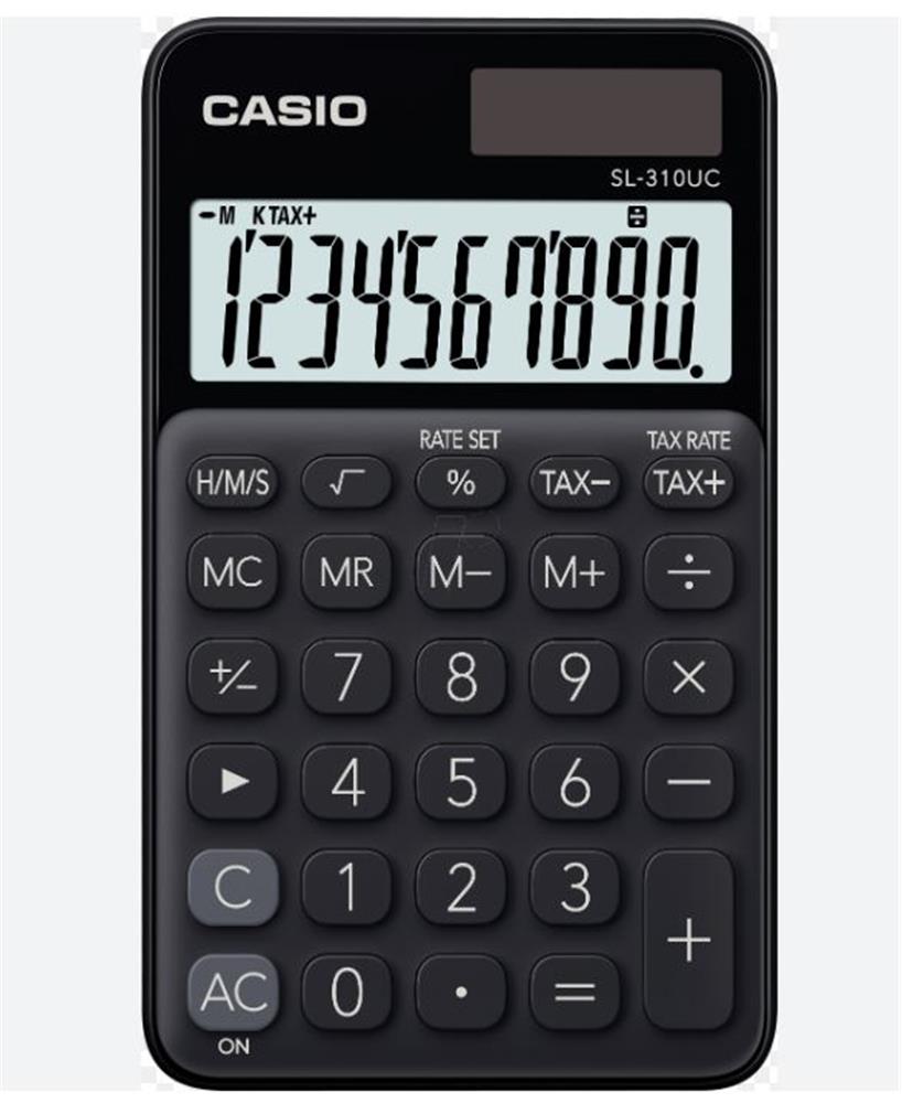 104848-1 Casio Sl-310uc-bk Cep Tipi 10 Hane Siyah Hesap Makinesi - Görsel 1