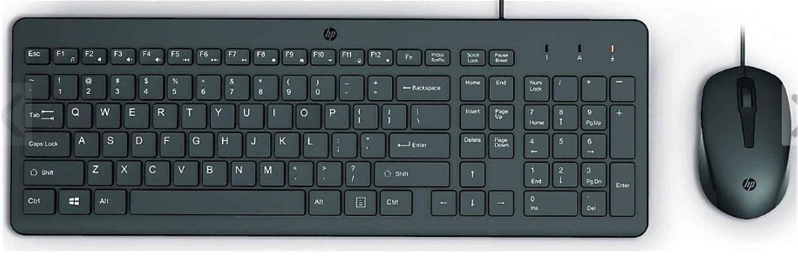 105484-1 Hp 150 Wired 240j7aa 1600dpı Kablolu Klavye Mouse Seti - Görsel 1