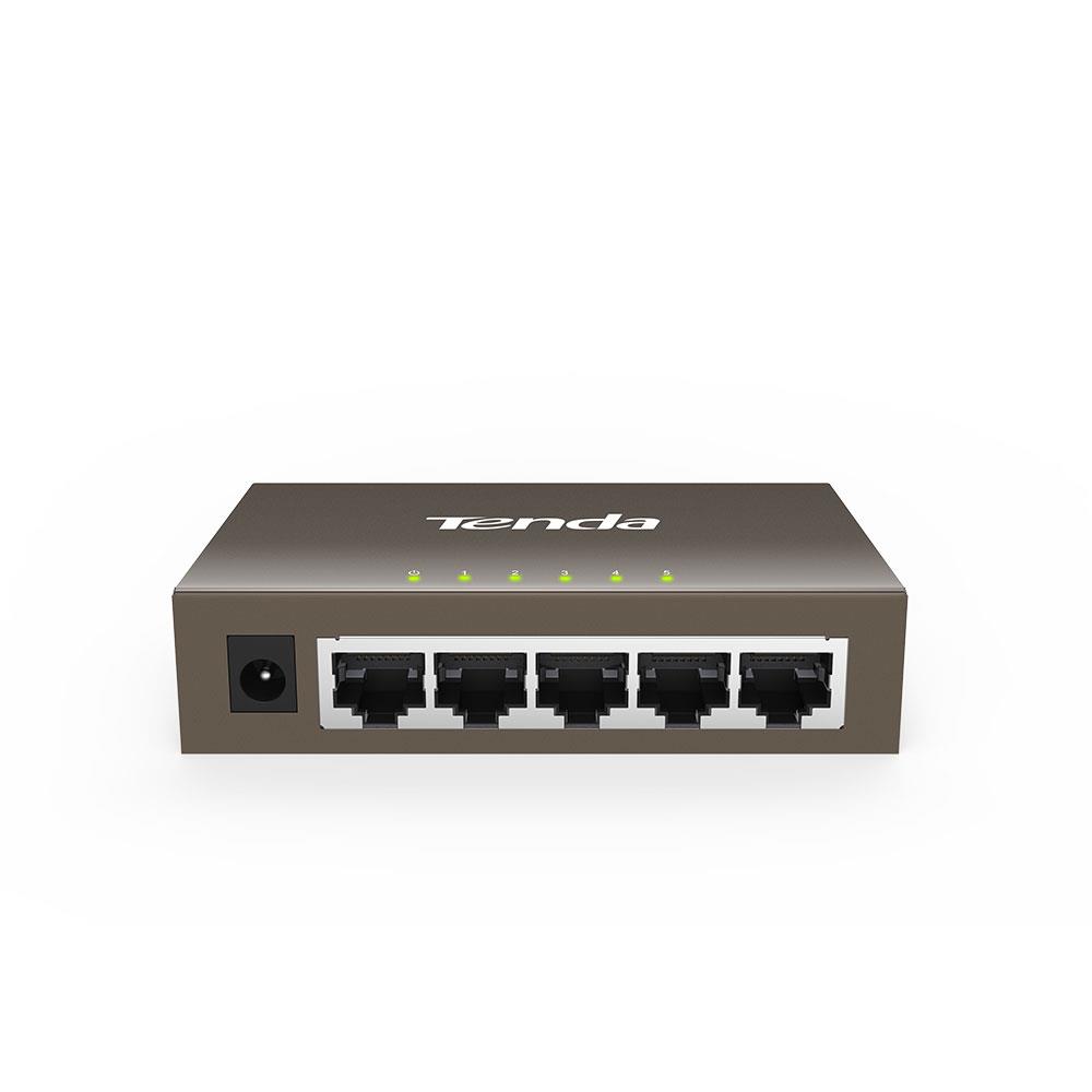 105538-1 Tenda TEG1005D 5 Port 10-100-1000 Mbps Switch Metal Kasa - Görsel 1