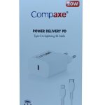 Compaxe CTA-200TI 20W 5V 3A PD Ev Şarj Kafa+Type-C Şarj Kablosu