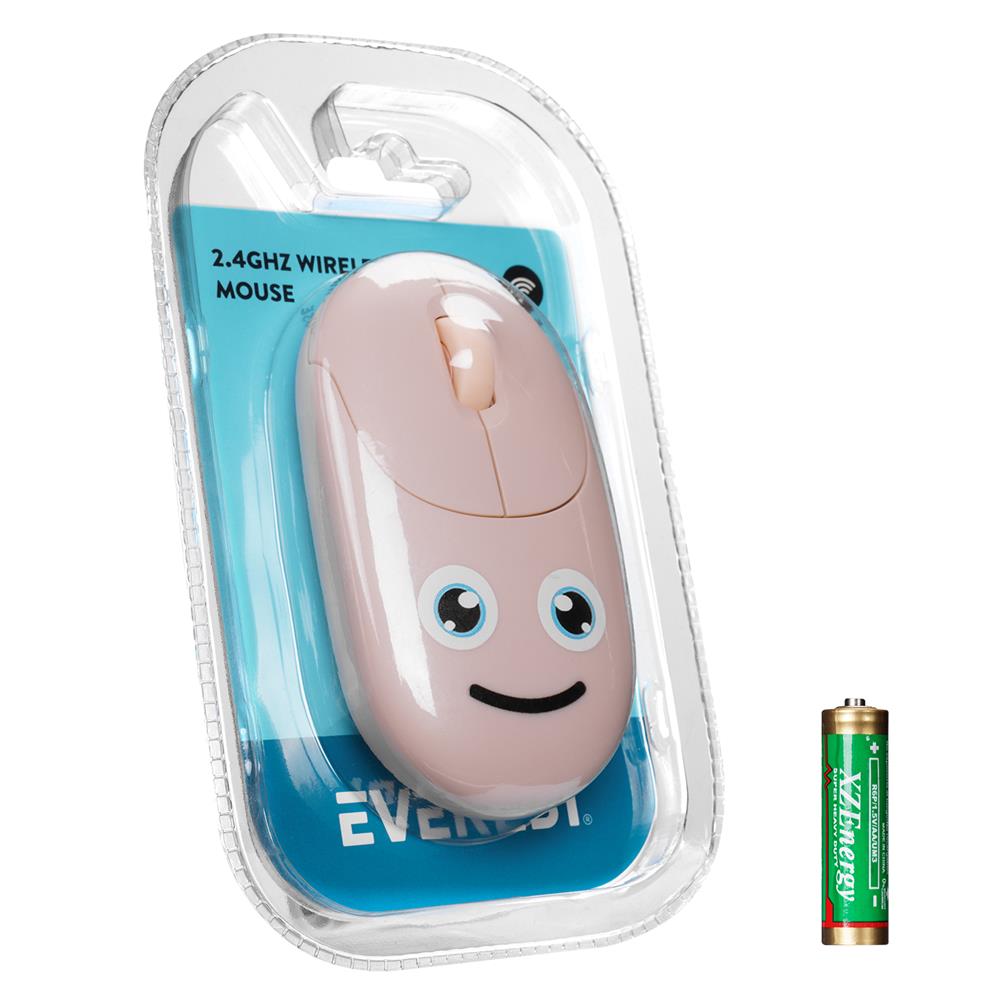 106307-1 Everest SM-26 FASHION 2.4Ghz Pembe Kabartmalı Kablosuz Mouse - Görsel 1
