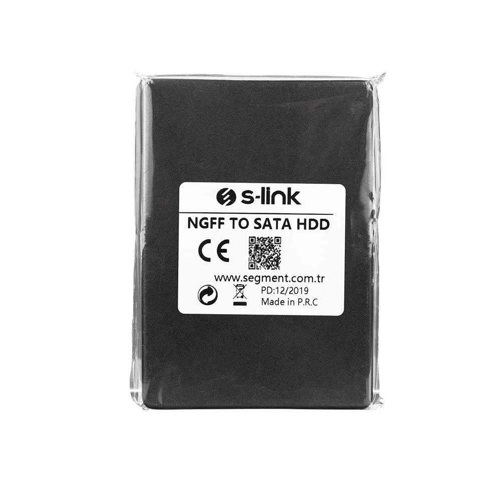 107844-1 S-link NGFF TO SATA Harici 2.5" Siyah Hdd Kutusu - Görsel 1