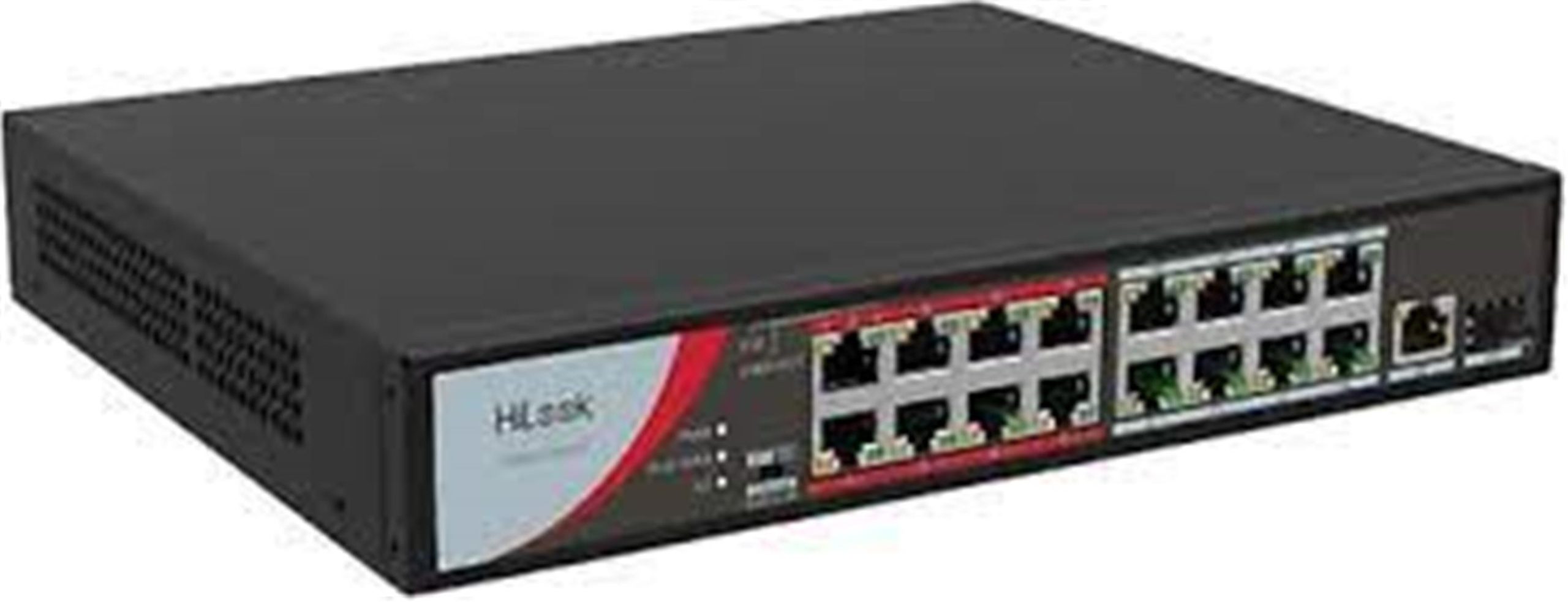 109109-1 Hilook NS-0318P-130(B) 16 Port 10-100 Poe Switch 1x1000 Mbps RJ45 Port, 1x1000 Mbps SFP - Görsel 1