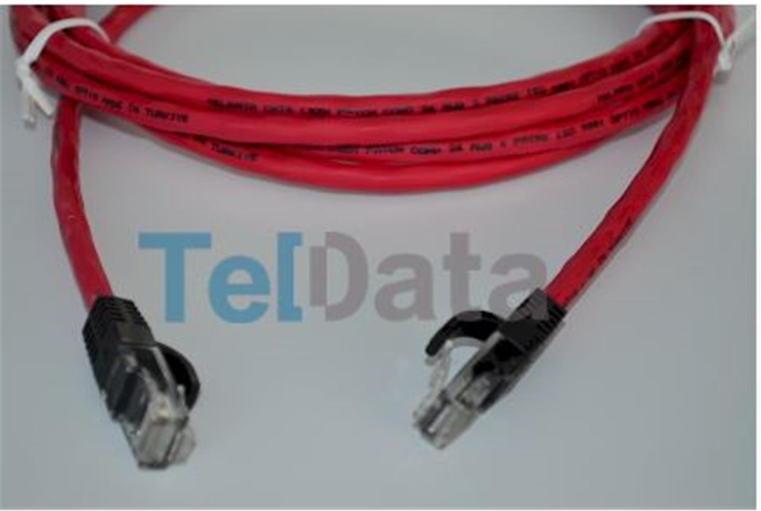 110208-1 Teldata TLD-050K Cat6 0.50MT Kırmızı Utp Patch Kablo - Görsel 1