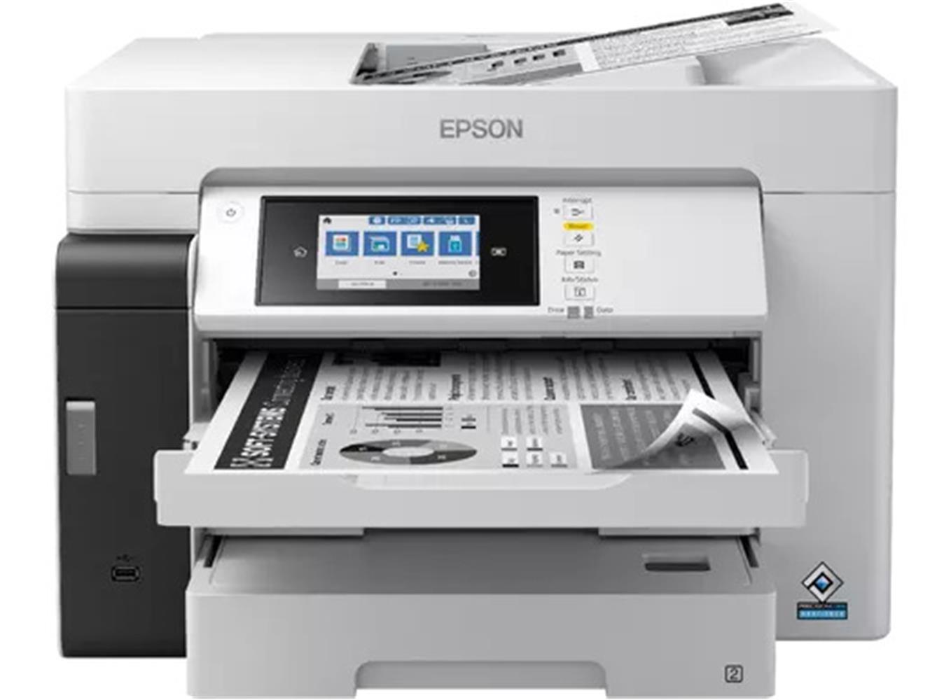 110402-1 Epson Ecotank M15180 Wi-fi + Fotokopi + Tarayıcı A3-a4 Siyah Beyaz Mürekkep Tanklı Yazıcı - Görsel 1