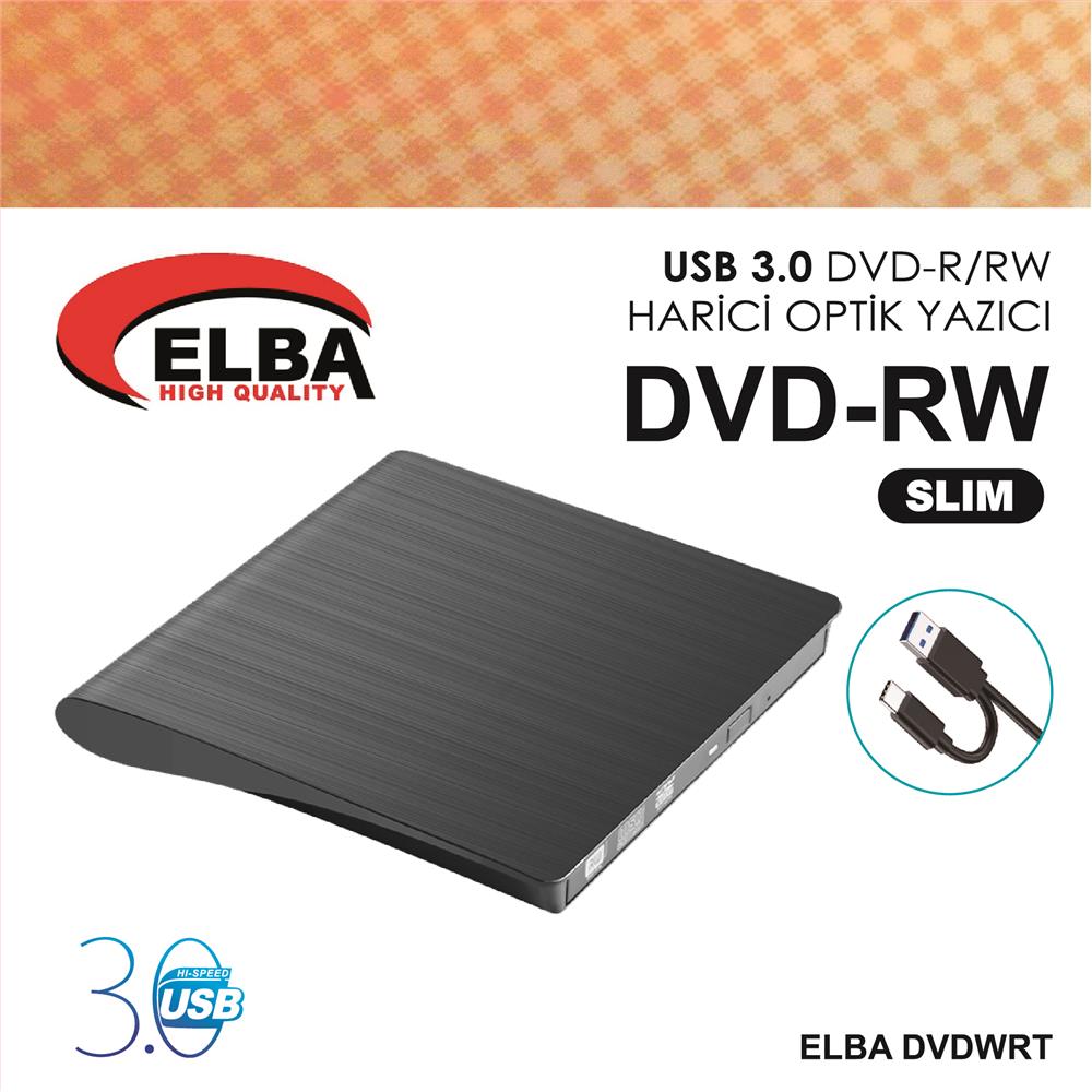 110532-1 Elba Dvdwrt-slm Harici Dvdrw Slim, Siyah Dvd Yazıcı Writer - Görsel 1