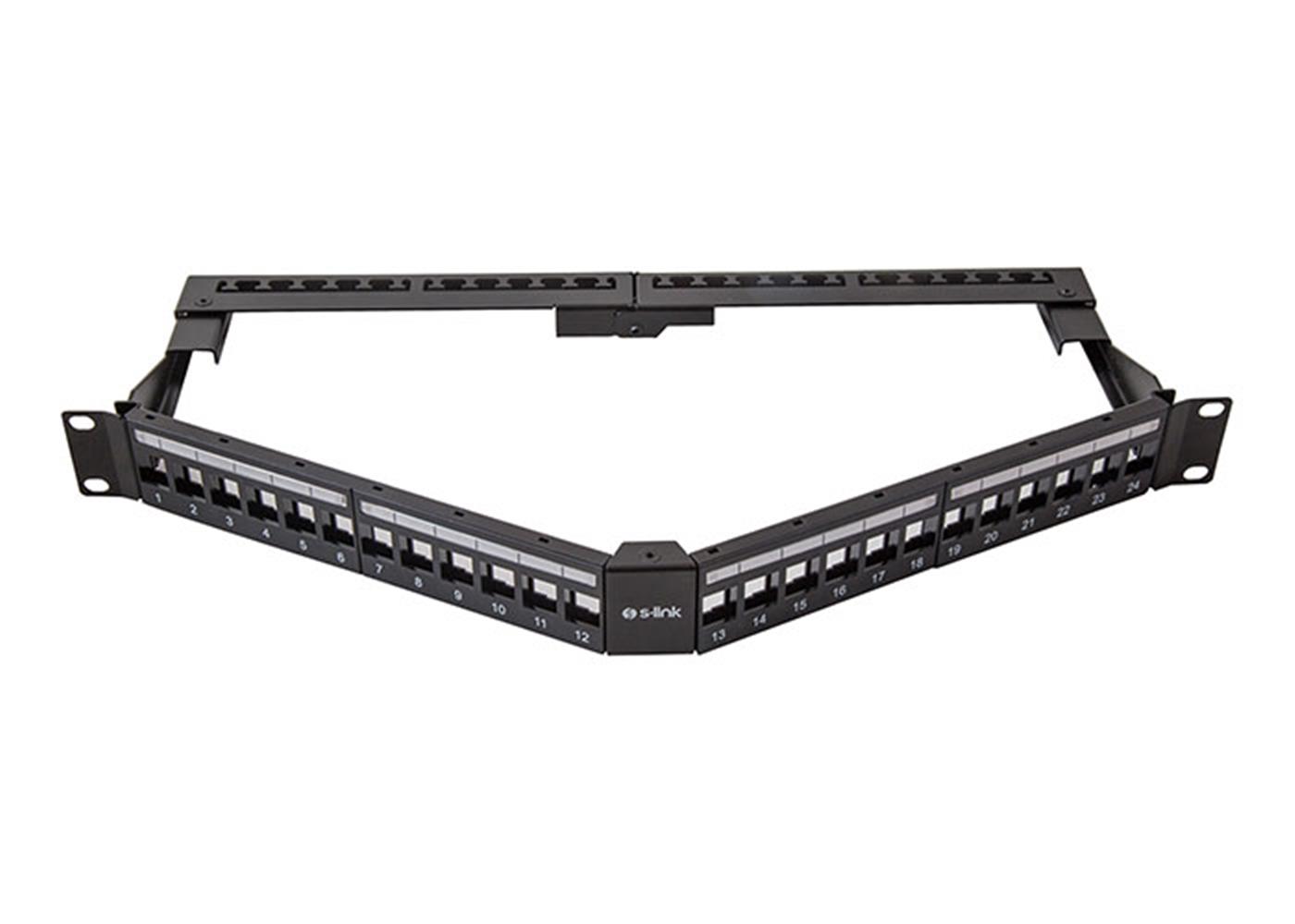 111124-1 S-link Sl-p625 24 Lü Kolay Kullanımlı, Utp Boş V Şeklinde Patch Panel - Görsel 1