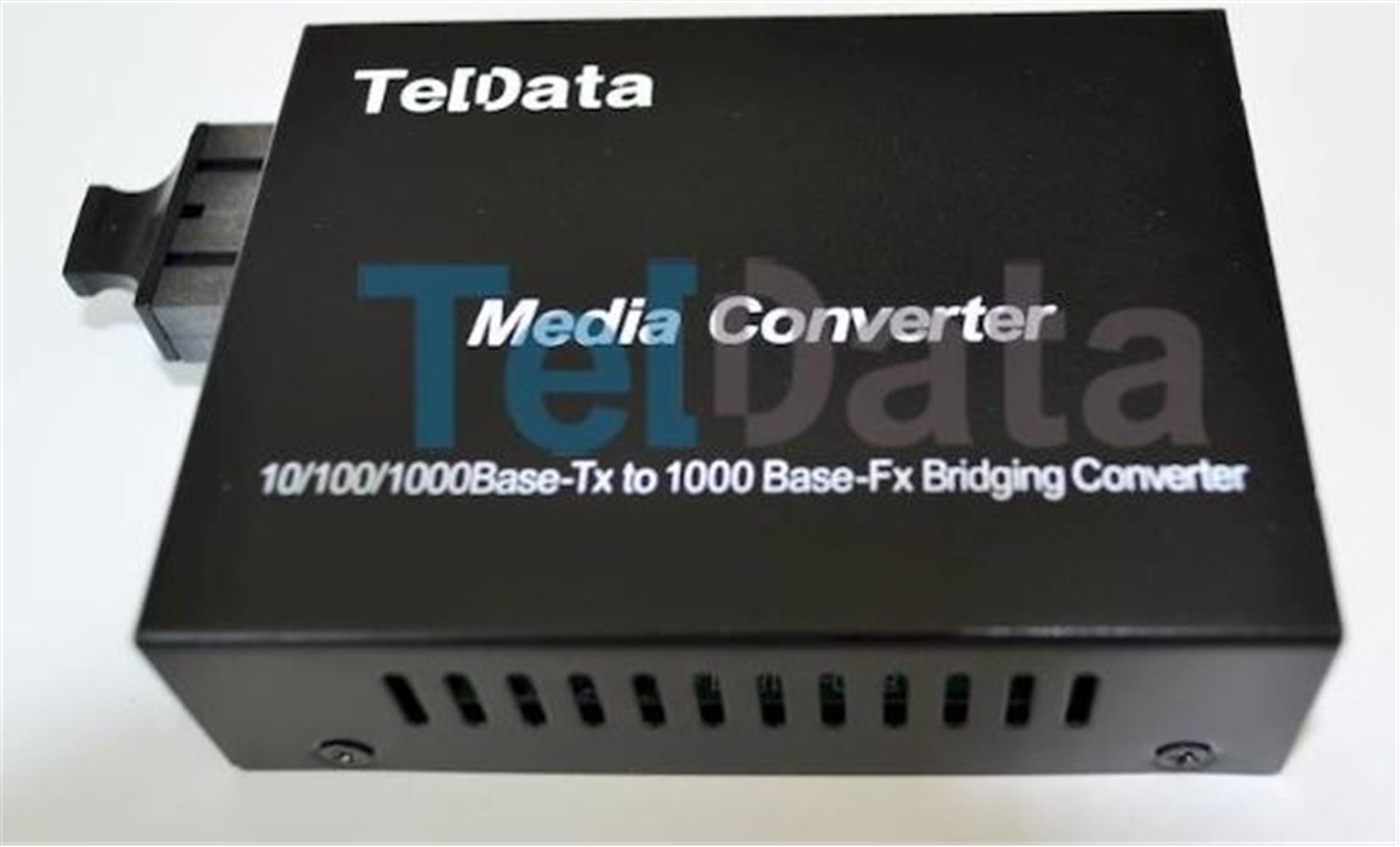 113470-1 Teldata Media Converter Single Mode 10-100-1000 20 Km Dual Sc 2 Li Paket Set - Görsel 1