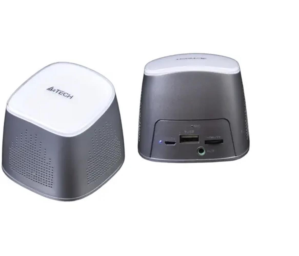 114027-1 A4 Tech Bts-03 Bt Şarj Edilebilir Powerbank Ses Bombası Beyaz Speaker - Görsel 1
