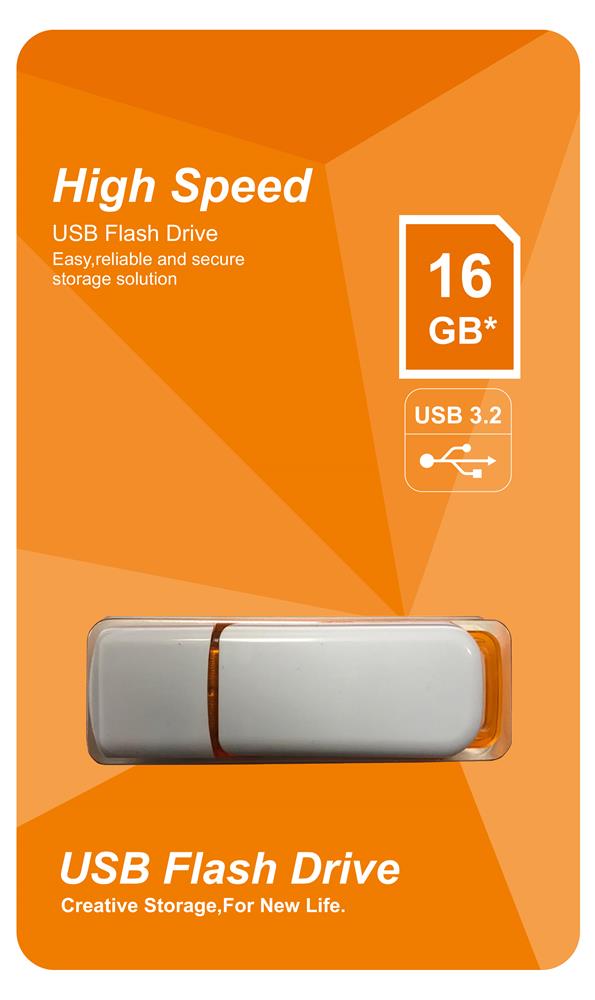 114652 Elba 16GB Plastik Beyaz-Turuncu 3.2 USB Flash Bellek - Görsel 1