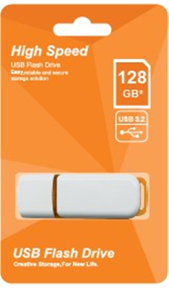 114656 Elba 128GB Plastik Beyaz-Turuncu 3.2 USB Flash Bellek - Görsel 1