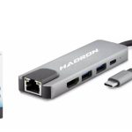 HADRON HDX7831 TYPE-C HDTV COMBO HDMI 4K 30HZ + TYPE-C + 2-USB3.0 + LAN 5IN1 GRİ