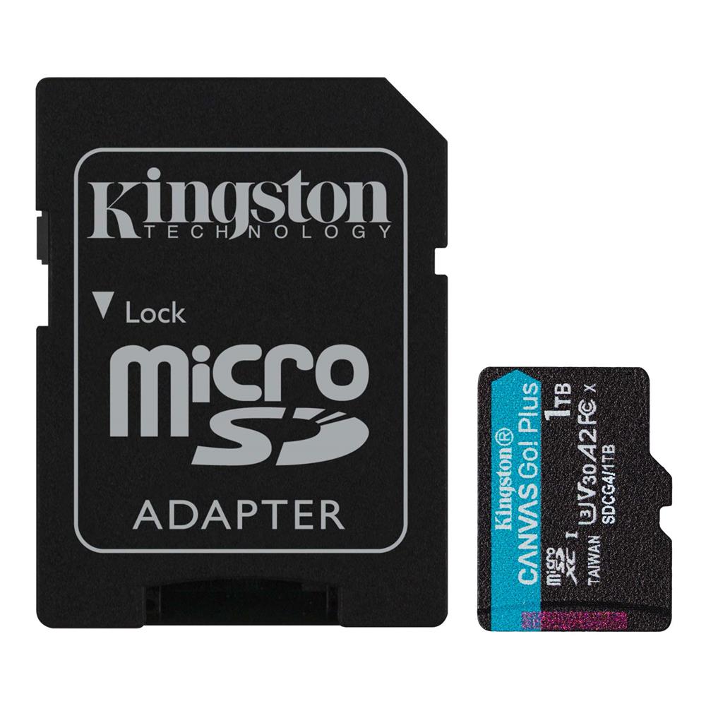 115172-1 Kingston Sdcg4-1tb 1tb Microsdxc Canvas Go Plus Gen4 200mb-s A2 U3 V30 Card + Adp Hafıza Kartı - Görsel 1
