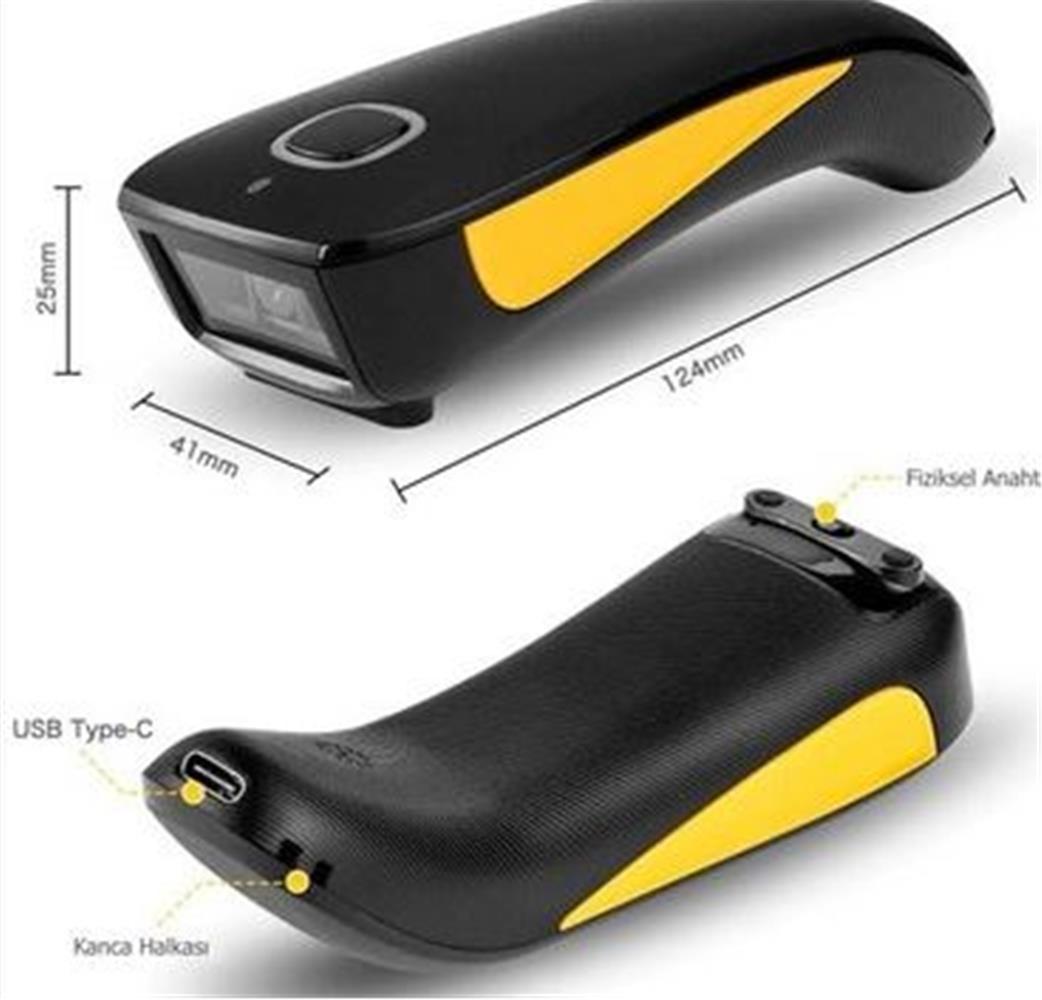 115508-1 Tiger Perkon BS92 2D Karekod Bluetooth+2.4 Ghz Kablosuz Barkod Okuyucu - Görsel 1