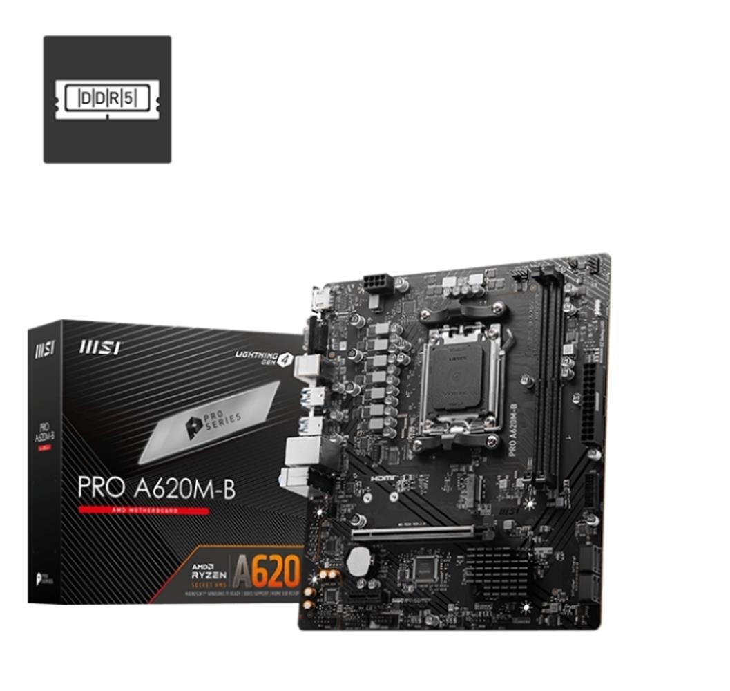 115635-1 Msı Pro A620m-b Amd A620 Am5 Soket Ddr5 6800(oc)mhz Matx Anakart - Görsel 1
