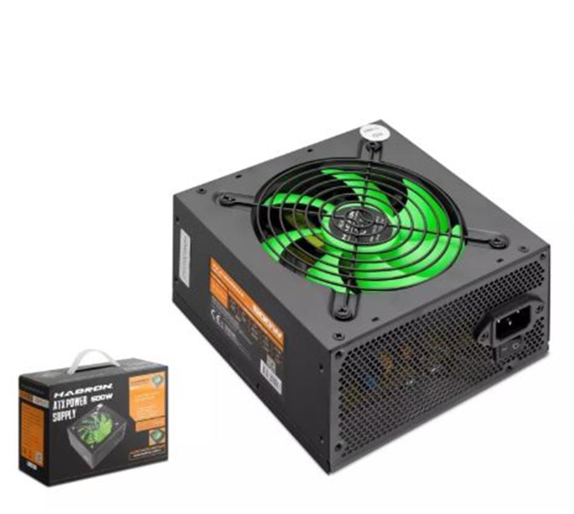 115738-1 HADRON HD412 POWER SUPPLY 500W SİYAH - Görsel 1
