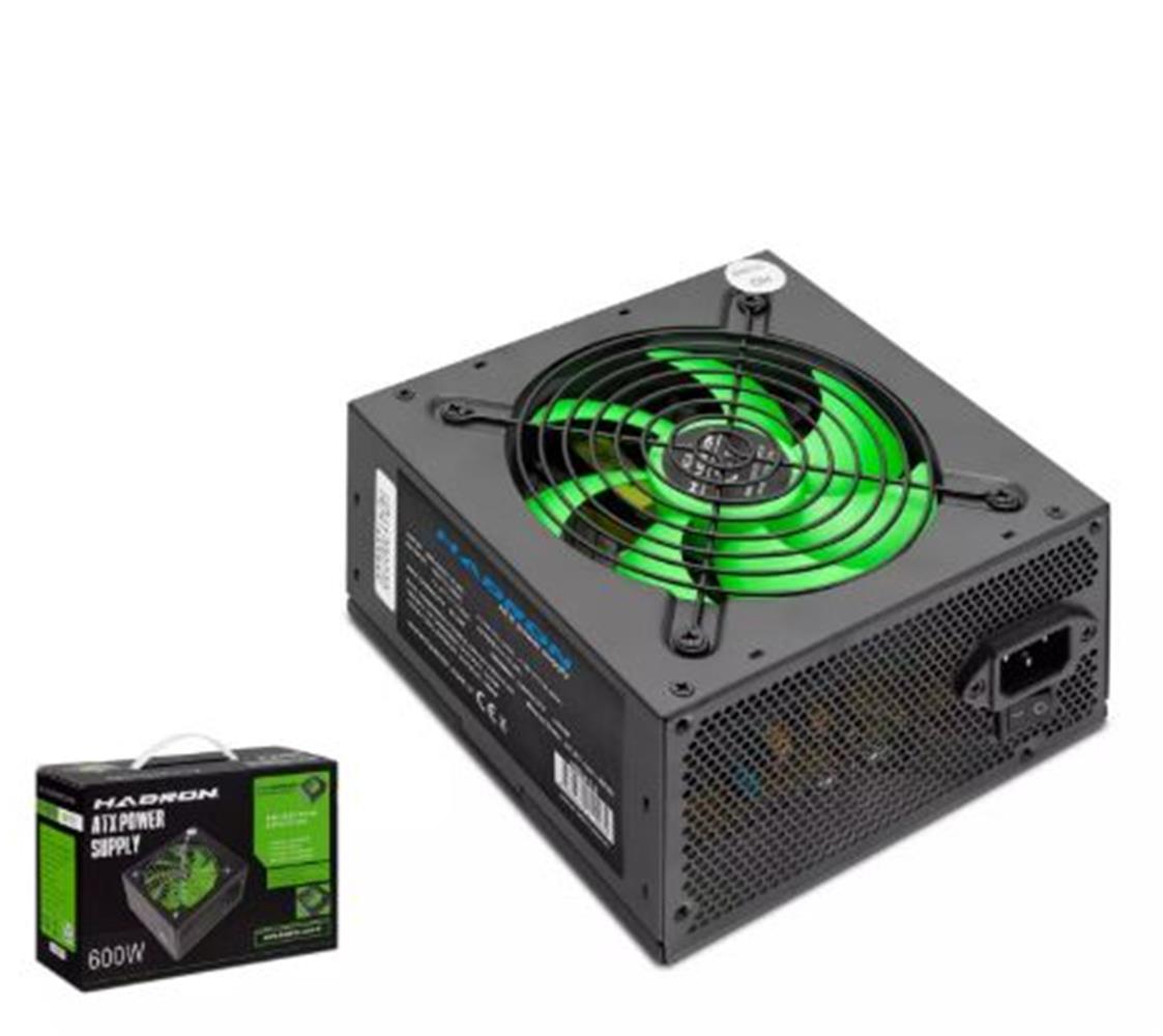 115739-1 HADRON HD413 POWER SUPPLY 600W SİYAH - Görsel 1
